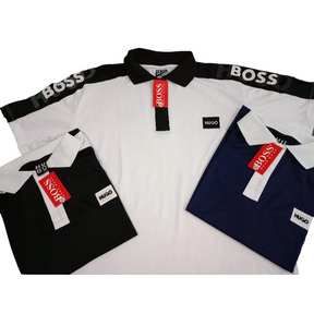 CAMISETA POLO MASCULINA HBOSS DRY-FIT COM FAIXA